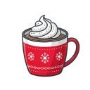 Mug of hot chocolate with whipped cream