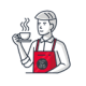 Barista icon – professional service and premium coffee